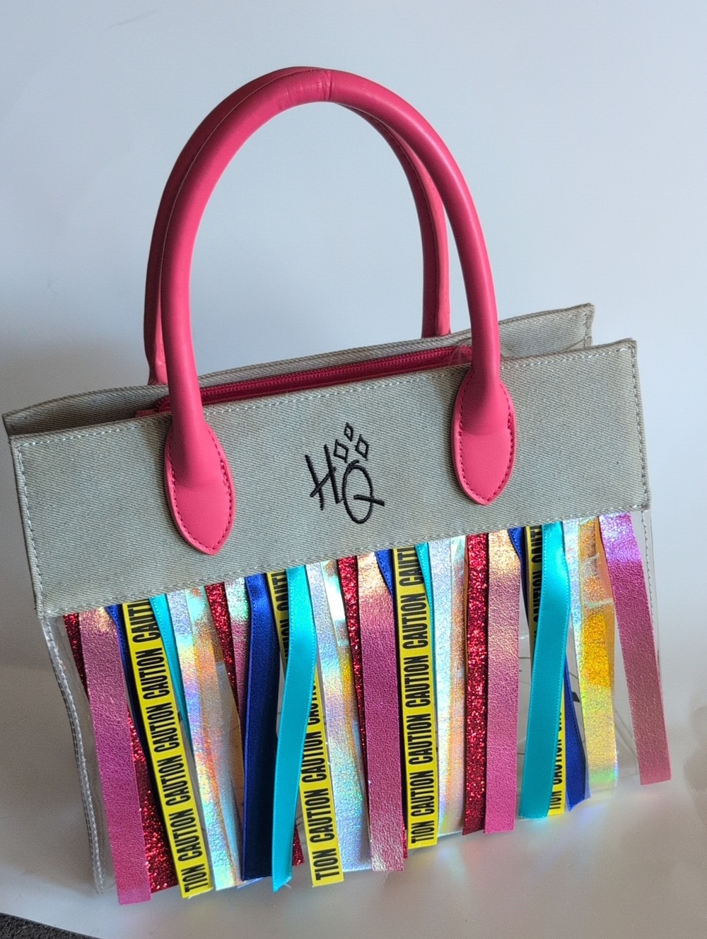Loungefly DC Comics HQ Birds Of Prey Fringe Crossbody Pink-Handled Tote